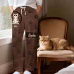 Henkilökohtainen monivärinen retro sarjakuva 1-6 koirat kissat pyjama housut nimet Homewear syntymäpäivälahja lemmikkieläinten omistajille ystäville