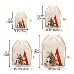 Personalisierte Cartoon-Charakter Weihnachten Drawstring Geschenk Tasche mit Initiale und Name Weihnachtsgeschenk für Familie Kinder