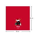 Personalisierte Rote Tisch Serviette aus 100% Baumwolle mit Weihnachtselementen und Namen Tischdeko Weihnachtsgeschenk für Familie Freunde