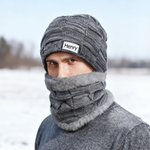 Spersonalizowana dzianinowa czapka z daszkiem i ocieplacz na szyję z imieniem Gruby dodatek do aktywności na świeżym powietrzu Prezent urodzinowy dla mężczyzn i kobiet
