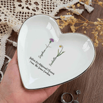 Personlig Vintage Style 1-6 Födelseblommor Smyckesfat med Namn Födelsedag Jubileum Present till Syster Flickvän