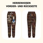 Personalisierte Sporthosen Jogginghosen im Bibliothek-Design mit Cartoon-Charakter Namen und Spruche Geburtstag Jahrestag Geschenk für Bücherwürmer