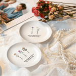 Personlig Vintage Style 1-6 Födelseblommor Smyckesfat med Namn Födelsedag Jubileum Present till Syster Flickvän