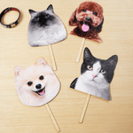 Personalisierter Foto-Maskenstab mit Hunde- oder Katzengesicht | Haustierfoto | Party- und Foto-Requisite | Geschenk für Tierbesitzer Tierliebhaber