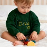 Spersonalizowany haftowany sweter Rocket Polka Dots Flowers z imieniem Urodzinowy prezent świąteczny dla maluchów Chłopcy Dziewczynki
