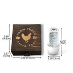 Tampon à œuf personnalisé avec nom, encre de qualité alimentaire et boîte Cadeau d'anniversaire pour la famille, l'agriculteur et l'éleveur.