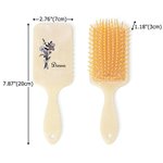 Personalized Birth Flower Bouquet Long Handle Paddle Comb with Name Birthday Wedding Gift for Ladies Girls