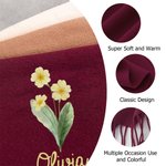 Personalised Watercolor Birth Flower Super Soft Warm Scarf with Name Winter Accessory Birthday Gift for Family Friend