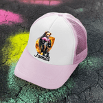 Spersonalizowana czapka z daszkiem Hip-Hop Girl Teddy Bear z imieniem i kamieniem urodzinowym dla miłośników hip-hopu Black Queen Rapper