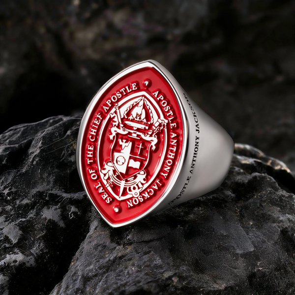 Gepersonaliseerde bisschop zegel ring met tekst apostolische sieraden pastorale verjaardagscadeau voor geestelijken apostel