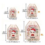 Personalisierte North Pole Special Overnight Service Cartoon Drawstring Santa Sack Weihnachten Geschenk Tasche mit Namen Urlaub Party Favors für Kinder Familie