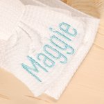 Personlig Brodert Initial eller tekst Stretchy Baby Bow Pannebånd Baby Shower Bursdagsgave til jente baby