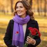 Personalised Watercolor Birth Flower Super Soft Warm Scarf with Name Winter Accessory Birthday Gift for Family Friend