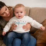 Spersonalizowany haftowany sweter Rocket Polka Dots Flowers z imieniem Urodzinowy prezent świąteczny dla maluchów Chłopcy Dziewczynki