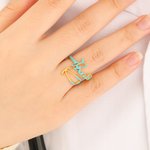 Personalized Multicolor Stethoscope Name Enamel Ring Dainty Jewelry Appreciation Birthday Christmas Gift for Nurse Medical Staff Graduate