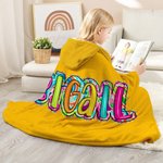 Coperta personalizzata multicolore Paisley Lettera morbida con cappuccio con nome Home Decor Compleanno Regalo di Natale per bambini Famiglia