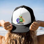 Spersonalizowana czapka z daszkiem Hip-Hop Girl Teddy Bear z imieniem i kamieniem urodzinowym dla miłośników hip-hopu Black Queen Rapper