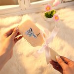 Personalized Birth Flower Bouquet Long Handle Paddle Comb with Name Birthday Wedding Gift for Ladies Girls