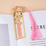 Gepersonaliseerde Geboortebloem Multicolor Bladwijzer met Naam en Kwastje Verjaardag Kerstcadeau voor Boekenliefhebbers Boekenwurmen