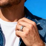 Personalised Geometric Birthstone Design Ring Dainty Jewellery with Engraved Text Daily Wear Birthday Gift for Women Men