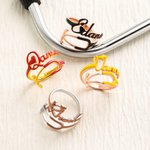 Personalized Multicolor Stethoscope Name Enamel Ring Dainty Jewelry Appreciation Birthday Christmas Gift for Nurse Medical Staff Graduate