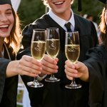 Henkilökohtainen Valmistuminen Cap Champagne lasi käsilaukku nimi ja teksti Valmistuminen Season lahja valmistuneille