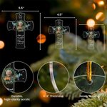 Gepersonaliseerd Fotokrans Kruis Acryl Ornament met Naam Herinnering In Liefdevolle Herinnering Sympathie Gift voor Verlies van Geliefde