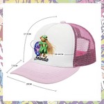 Spersonalizowana czapka z daszkiem Hip-Hop Girl Teddy Bear z imieniem i kamieniem urodzinowym dla miłośników hip-hopu Black Queen Rapper