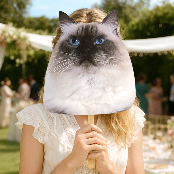 Personalizzato cane gatto faccia foto grande testa maschera Stick Photo Booth Prop Pet Wedding Party regalo per i proprietari di animali domestici amanti