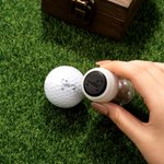 Personalised Name Initial Monogram Golf Ball Stamp and Wooden Storage Box Golf Course Accessory Birthday Sports Gift for Golf Players Lovers