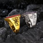 Spersonalizowany pierścień biskupi z pieczęcią episkopatu z tekstem Biżuteria apostolska Duszpasterski prezent rocznicowy dla duchowieństwa Apostoł