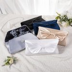 Personalised Portable Photo Lining Bow-Tie Satin Clutch with Detachable Chain Daily Use Birthday Wedding Anniversary Gift for Women