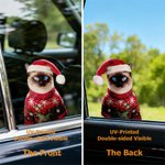 Gepersonaliseerde kerstmuts sweater huisdier gezicht foto dubbelzijdig printen kerst raamstickers kerstcadeau voor huisdiereigenaren dierenliefhebbers