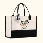 Borsa personalizzata di grande capacità con strumenti floreali per parrucchieri con nome Regalo di compleanno per parrucchieri