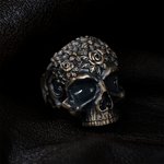 Personalised Gothic Rose Skull Ring with Inside Engraving Biker Jewellery Birthday Anniversary Gift for Men Gothic Lovers Motorbike Lovers