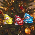 Adorno colgante navideño personalizado de muñeco de nieve multicolor con nombre decoración para árbol de Navidad y hogar regalo para amigos y familia