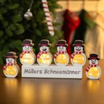 Personalisiertes Hölzernes Schneemann LED-Licht Weihnachten-Ornament mit Namen Weihnachtsbaum Strumpf Deko Winter Urlaub Party Geschenk für Familie