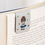 Gepersonaliseerde Magnetische Bladwijzerclip met Motief van Geboortebloem en Cartoonfiguur Verjaardagscadeau voor Familie en Boekenliefhebbers