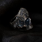 Personalised Gothic Rose Skull Ring with Inside Engraving Biker Jewellery Birthday Anniversary Gift for Men Gothic Lovers Motorbike Lovers