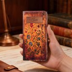 Personifierad Retro Floral Spell Book PU läder flip plånbok telefonfodral för iPhone Samsung med namn Födelsedagspresent för bokmalar