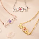 Personalised Heart Birth Flower Mom Necklace Dainty Jewellery Birthday Anniversary Christmas Gift for Women