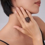 Personalised Gothic Rose Skull Ring with Inside Engraving Biker Jewellery Birthday Anniversary Gift for Men Gothic Lovers Motorbike Lovers