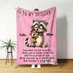 Personalisierte To My Daughter Cute Cartoon Animal Soft Throw Blanket mit Namen und Text Home Decor Geburtstag Weihnachtsgeschenk für Mädchen