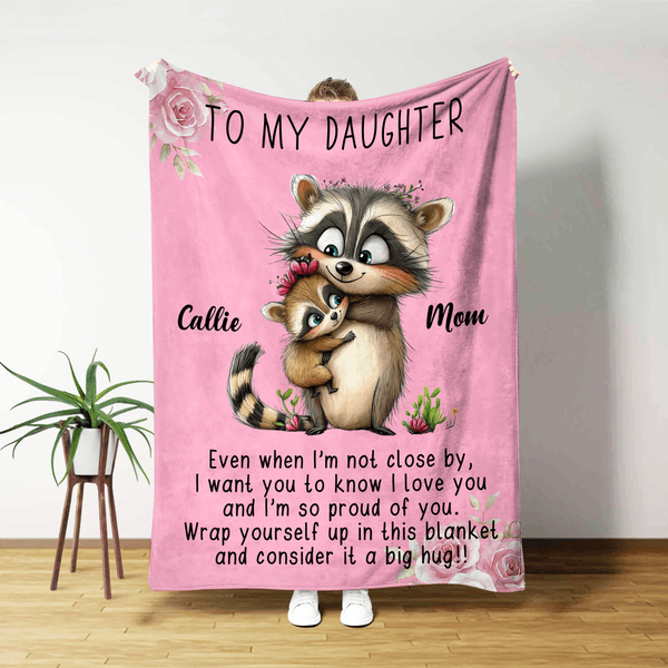 Personalisierte To My Daughter Cute Cartoon Animal Soft Throw Blanket mit Namen und Text Home Decor Geburtstag Weihnachtsgeschenk für Mädchen