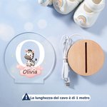Luce notturna LED personalizzata con nome base in legno perfetta come decorazione regalo di Natale ideale per neonati e bambini