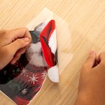 Gepersonaliseerde kerstmuts sweater huisdier gezicht foto dubbelzijdig printen kerst raamstickers kerstcadeau voor huisdiereigenaren dierenliefhebbers