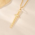 Personalised Sword Design Necklace Dainty Jewellery with Viking Name Daily Wear Birthday Gift for Women