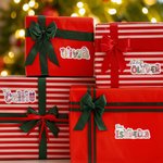Henkilökohtainen Santa Claus Elk Vedenpitävä tarroja nimellä Joulujuhla Party lahja perheelle