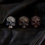 Personalised Gothic Rose Skull Ring with Inside Engraving Biker Jewellery Birthday Anniversary Gift for Men Gothic Lovers Motorbike Lovers
