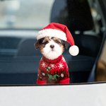 Gepersonaliseerde kerstmuts sweater huisdier gezicht foto dubbelzijdig printen kerst raamstickers kerstcadeau voor huisdiereigenaren dierenliefhebbers